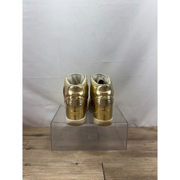 Nike Dunk Sky Hi Wedge Sneakers Gold Metallic High Top Shoes Size? - Picture 5 of 11